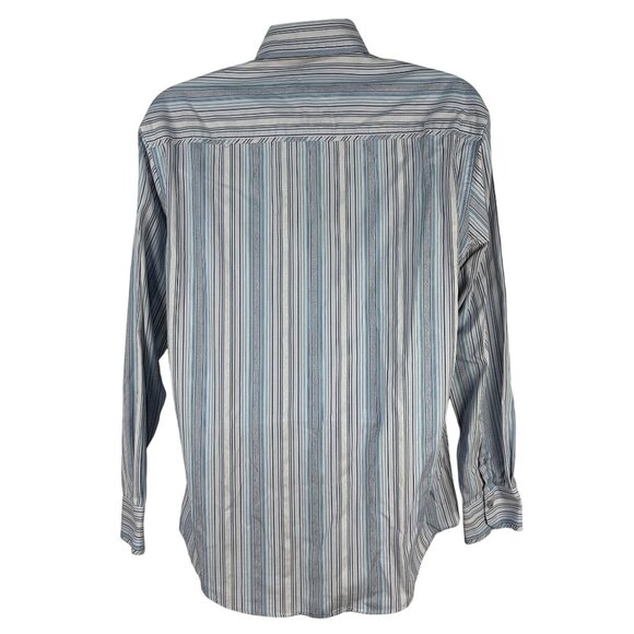 Zagiri Mens Button Up Striped Long Sleeve Dress Shirt Blue Purple Size Large - Picture 7 of 9